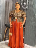 Plus-size African Women elegant sequin dress Dresses