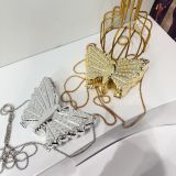 Women Chain Diamond-Encrusted Butterfly Mini Shoulder Bag