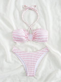 Women Striped Sexy Bikini Two-Piece Swimsuit