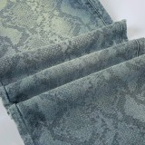 Women casual snake print denim Pant
