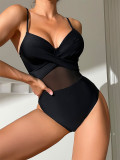Women Beach Mesh Strapless One-Piece Swimsuit