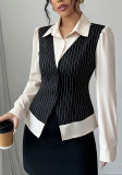 Women Fall/Winter patchwork striped lining