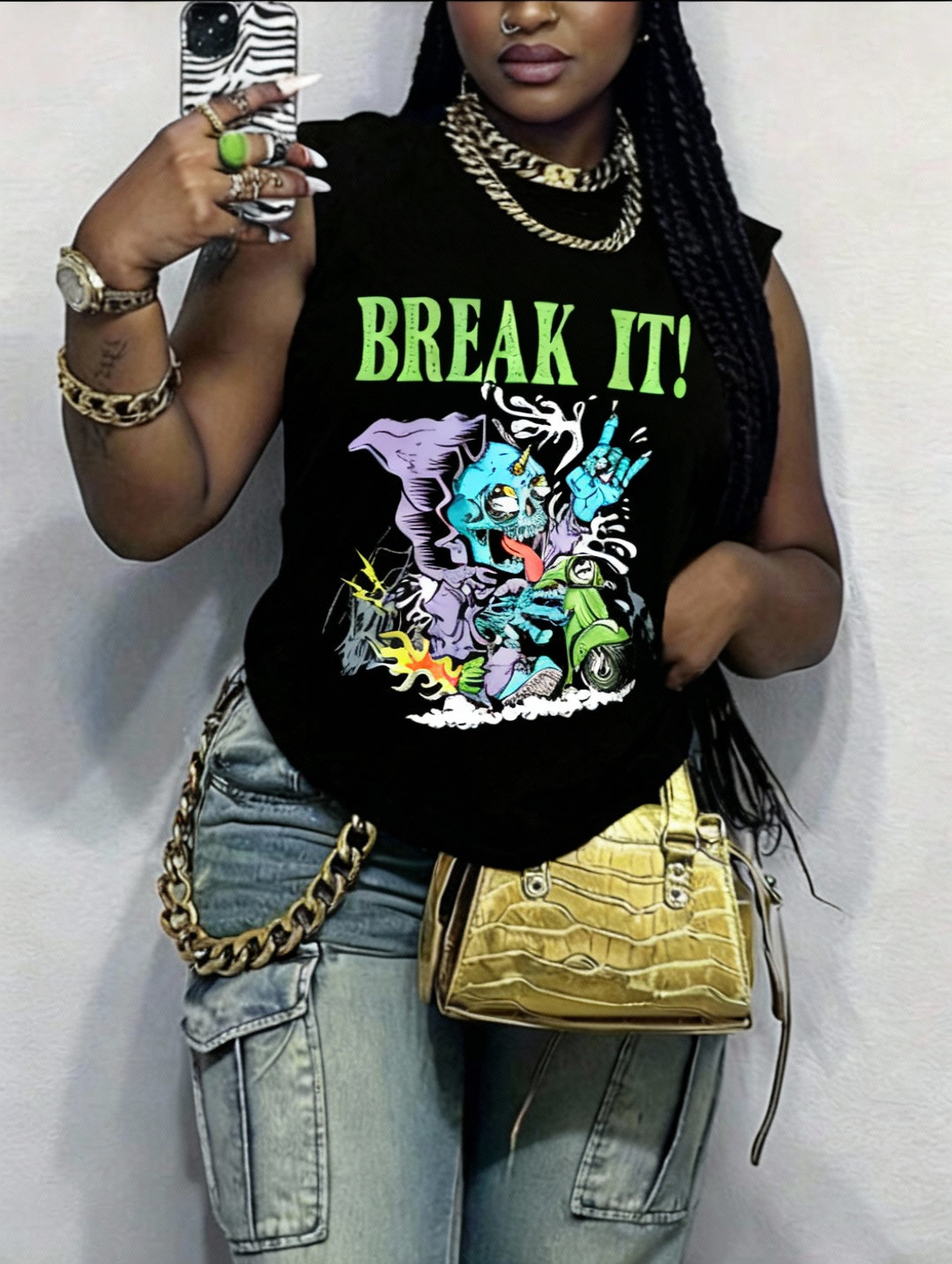 Loose Sleeveless Hip-Hop Tank Top for Summer Streetwear