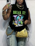 Summer High Street Hiphop Loose Loose Sleeveless Tank Top