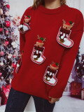 Women Autumn/Winter Elk Christmas Stocking Sweaters