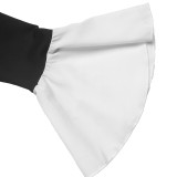 Women Fall/Winter Lace-Up Round Neck Patchwork Contrast Color Bell Bottom Sleeve Dress