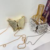 Women Chain Diamond-Encrusted Butterfly Mini Shoulder Bag