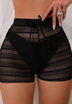 Women Sexy Solid Mesh Bikini Four-Piece Beach Swim Trunks Women Sexy Solid Mesh Bikini Four-Piece Beach Swim Trunks