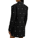 Women Beaded and Diamond-Encrusted Blazer Dress