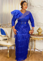 Plus-size African Women sexy tassel sequin dress Plus-size African Women sexy tassel sequin dress