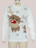 Christmas round neck jacquard knitted sweater