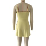 Women's Summer Lace-Up Slim Waist Strap Dress