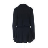 Women's Fashion Chic Lace-Up Long Sleeve Short Dress