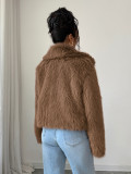 Women's Autumn Chic Elegant Furry Long Sleeve Coat