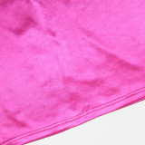 Women's Slim Fit Halter Neck Solid Color Long Dress