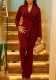 Women's Chic Lace-Up Blazer and Pants Two-Piece Set