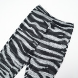 Women's Autumn Round Neck Cut-Out Long Sleeve Bodysuit Pants Set