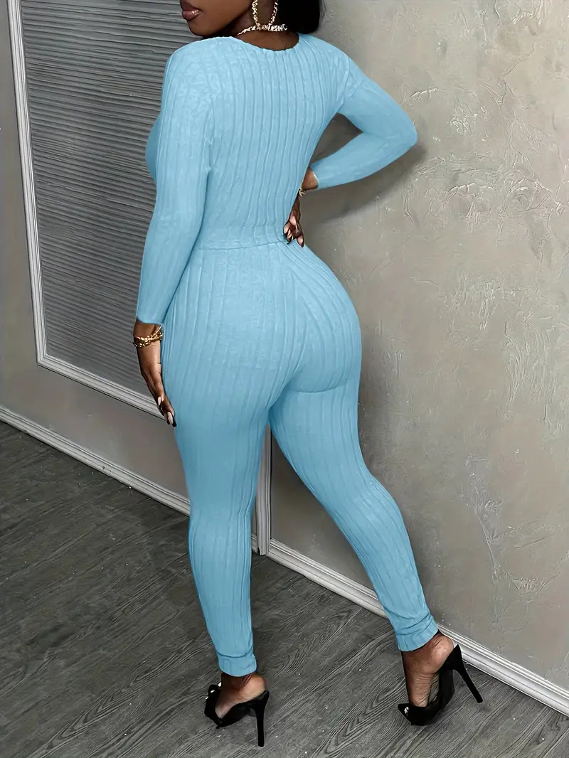 Women's Knit Long Sleeve Casual Two-Piece Pants Set