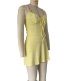 Women's Summer Lace-Up Slim Waist Strap Dress