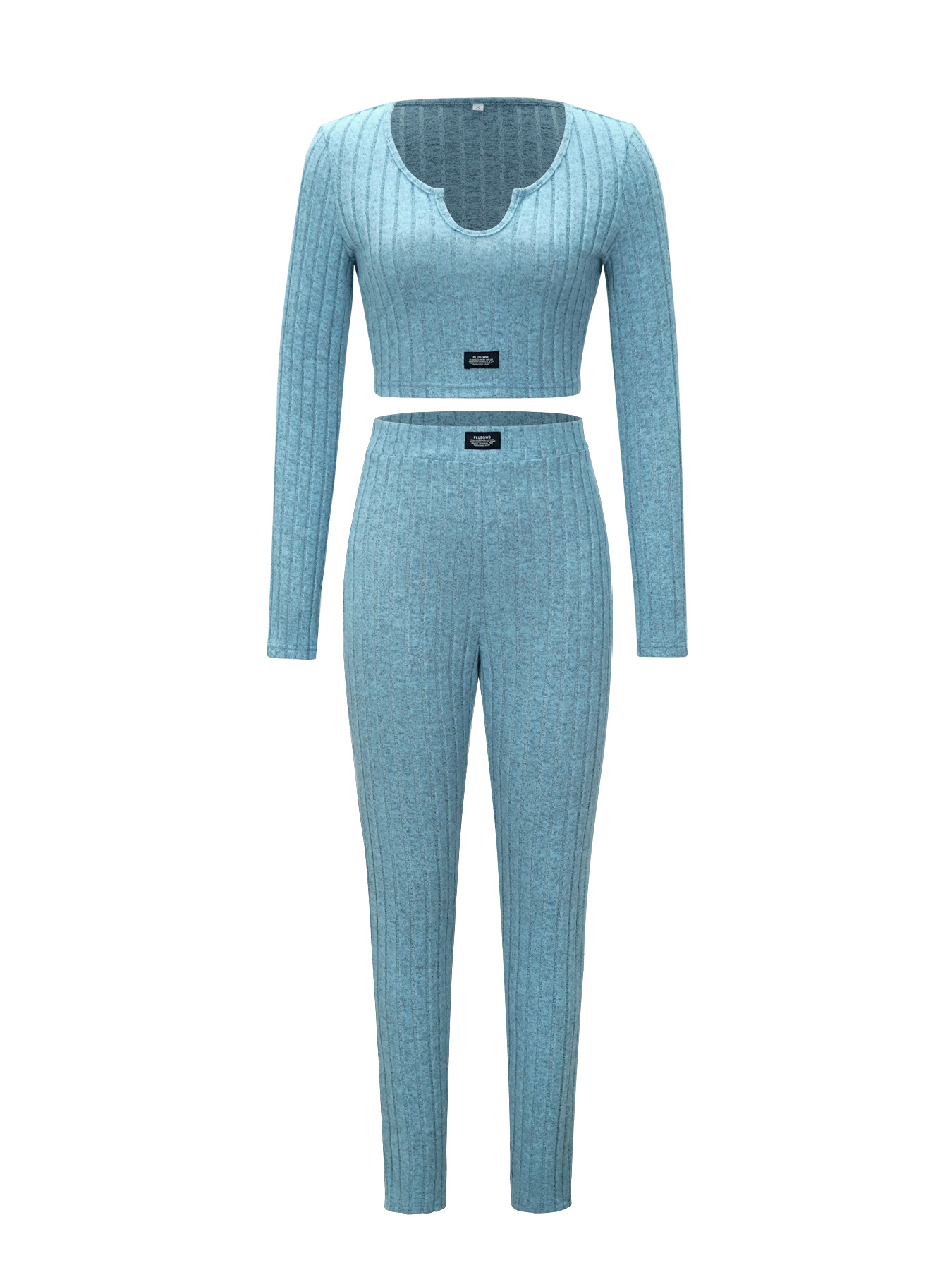 Women's Knit Long Sleeve Casual Two-Piece Pants Set