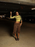 Women's Summer See-Through Printed Seamless Long Sleeve Top