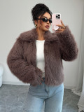 Women's Autumn Chic Elegant Furry Long Sleeve Coat