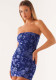 Women's Summer Strapless Sequin Bodycon Short Dress