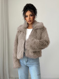 Women's Autumn Chic Elegant Furry Long Sleeve Coat