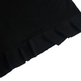 Women's Strappy V-Neck Sleeveless Low Back Ruffled Short Dress