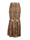 Women's Leopard Print Elegant Slim Fit Fishtail Skirt