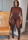 Women's Solid Cape Sleeve Patchwork Tight Fitting Jumpsuit
