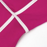 Women's Cross Strap Sleeveless Color-Blocked High-Waist Jumpsuit