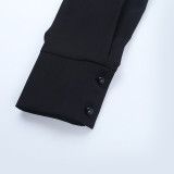 Women's Fashion Chic Lace-Up Long Sleeve Short Dress