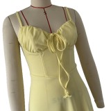 Women's Summer Lace-Up Slim Waist Strap Dress