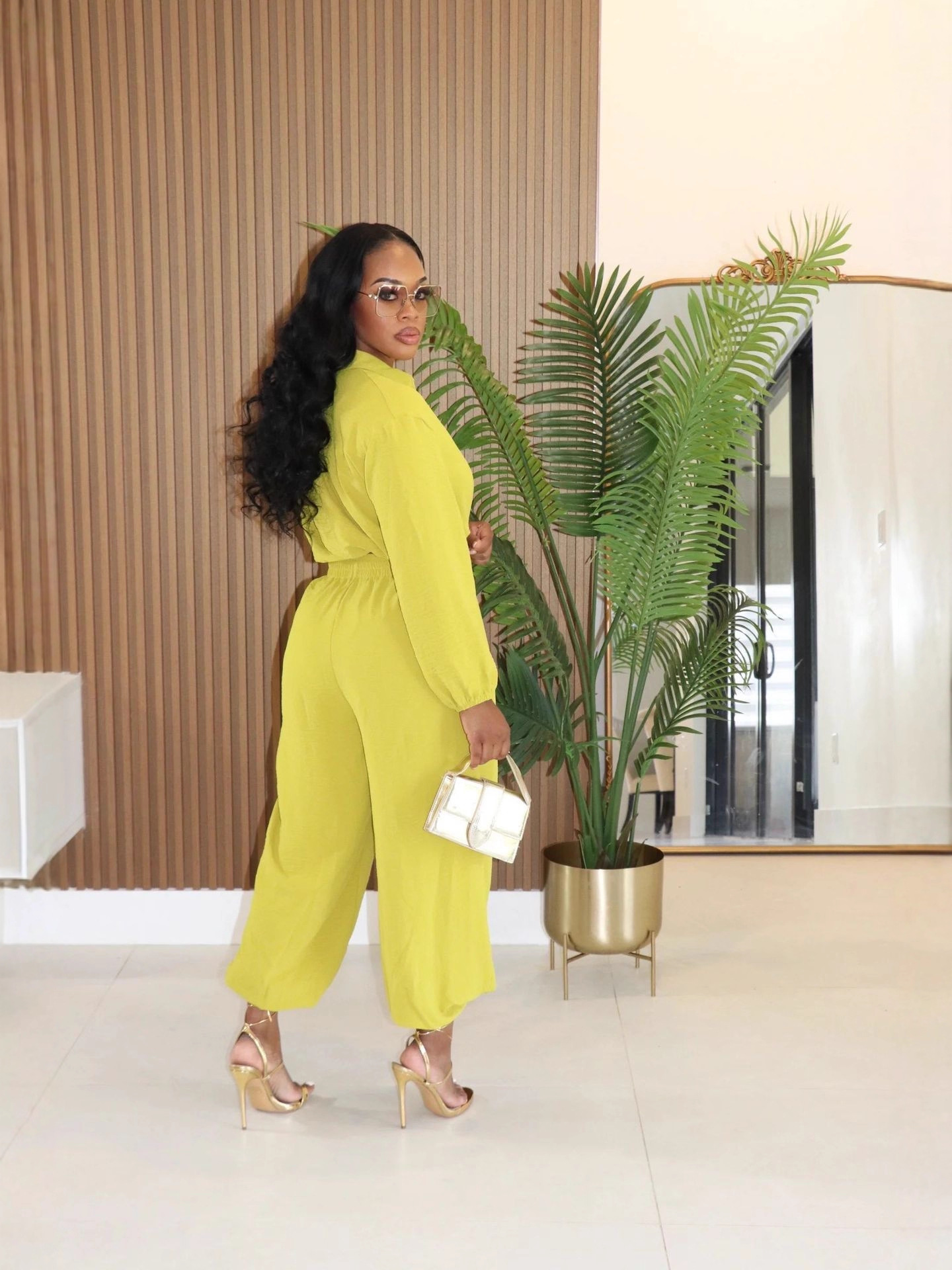 Women's Autumn Solid Elastic Waist Long Sleeve Pocket Sport Pants Set