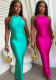 Women's Slim Fit Halter Neck Solid Color Long Dress