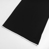 Women's Sleeveless Strappy Color-Blocked Bodycon Long Dress