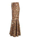 Women's Leopard Print Elegant Slim Fit Fishtail Skirt