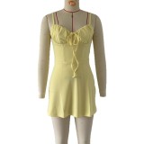 Women's Summer Lace-Up Slim Waist Strap Dress