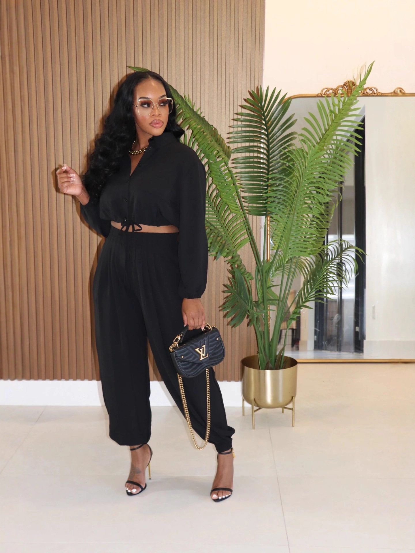 Women's Autumn Solid Elastic Waist Long Sleeve Pocket Sport Pants Set