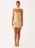 Women's Summer Strapless Sequin Bodycon Short Dress