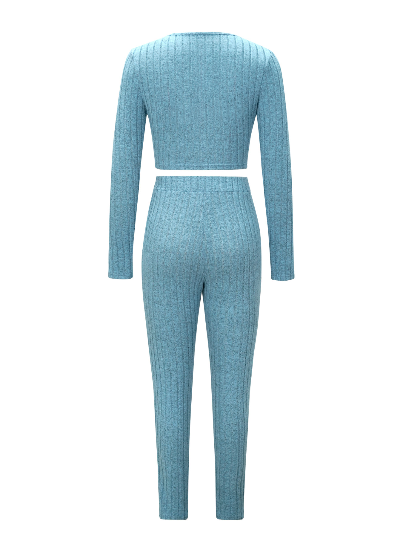 Women's Knit Long Sleeve Casual Two-Piece Pants Set
