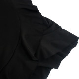 Women's Strappy V-Neck Sleeveless Low Back Ruffled Short Dress