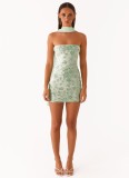 Women's Summer Strapless Sequin Bodycon Short Dress