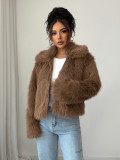 Women's Autumn Chic Elegant Furry Long Sleeve Coat