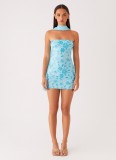 Women's Summer Strapless Sequin Bodycon Short Dress