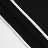 Women's Sleeveless Strappy Color-Blocked Bodycon Long Dress