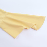 Women Sexy V-Neck Long Sleeve Gathered Bodycon Dress