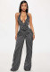 Women Sexy Backless Rose Dot Dress