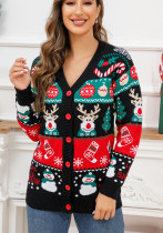 Christmas Autumn Winter Women Jacquard Knitting Sweater